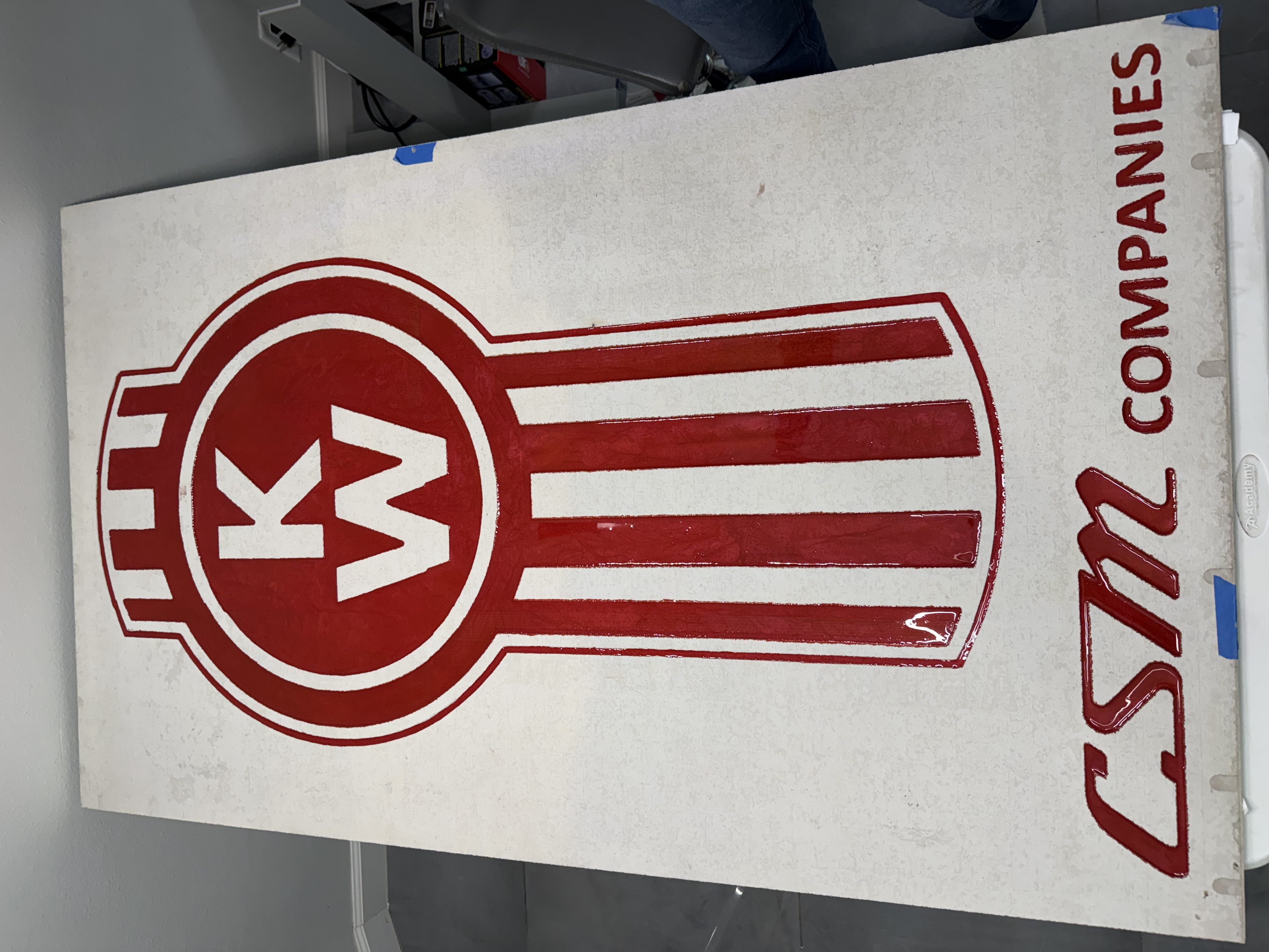 Kenworth KW logo engraved panel for CSM Companies